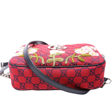 Load image into Gallery viewer, Gucci Marmont Embroidered Canvas Small Camera Bag Multicolor
