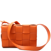 Load image into Gallery viewer, Bottega Veneta Cassette Small Paper Calfskin Leather Shoulder Bag Orange
