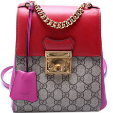 Load image into Gallery viewer, Gucci Padlock GG Supreme Canvas Backpack Bag Red

