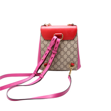 Load image into Gallery viewer, Gucci Padlock GG Supreme Canvas Backpack Bag Red
