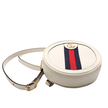 Load image into Gallery viewer, Gucci Ophidia Web Mini Round Leather Backpack Bag White
