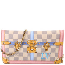 Load image into Gallery viewer, Louis Vuitton Weekend Pochette Trunk Damier Azur Canvas Shoulder Bag White
