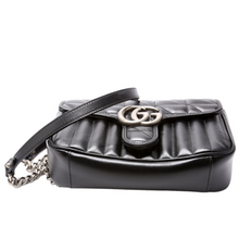 Load image into Gallery viewer, Gucci GG Marmont Aria Leather Shoulder Mini Flap Bag Black
