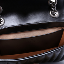 Load image into Gallery viewer, Gucci GG Marmont Aria Leather Shoulder Mini Flap Bag Black
