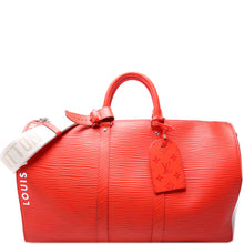 Load image into Gallery viewer, Louis Vuitton Keepall 50 Bandouliere NM Epi Travel Bag Red
