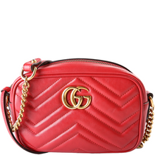 Load image into Gallery viewer, Gucci Marmont Leather Mini Camera Bag Red
