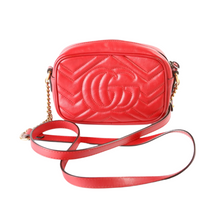 Load image into Gallery viewer, Gucci Marmont Leather Mini Camera Bag Red

