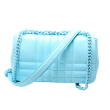 Load image into Gallery viewer, Burberry Lola Quilted Leather Flap Small Shoulder Bag Blue
