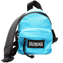 Load image into Gallery viewer, Balenciaga Oversized Mini Canvas Backpack Bag Blue
