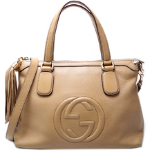 Load image into Gallery viewer, Gucci Soho Leather Small Top Handle Bag Tan
