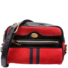 Load image into Gallery viewer, Gucci GG Supreme Mini Suede Ophidia Crossbody Bag Red
