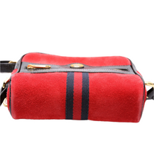 Load image into Gallery viewer, Gucci GG Supreme Mini Suede Ophidia Crossbody Bag Red

