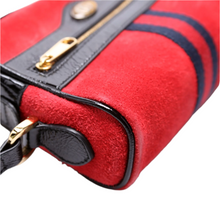 Load image into Gallery viewer, Gucci GG Supreme Mini Suede Ophidia Crossbody Bag Red
