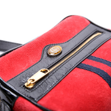 Load image into Gallery viewer, Gucci GG Supreme Mini Suede Ophidia Crossbody Bag Red
