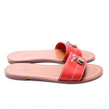 Load image into Gallery viewer, Louis Vuitton Lock It Flat Mules Red Size 39
