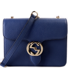 Load image into Gallery viewer, Gucci Interlocking GG Leather Small Crossbody Bag Blue
