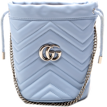 Load image into Gallery viewer, Gucci Marmont Leather Mini Bucket Bag Blue
