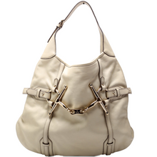 Load image into Gallery viewer, Gucci Horsebit Leather Large Hobo Bag Ivory
