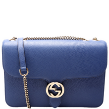 Load image into Gallery viewer, Gucci Interlocking GG Leather Shoulder Bag Blue
