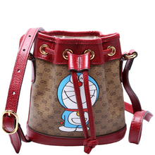Load image into Gallery viewer, Gucci Doraemon Mini GG Supreme Monogram Bucket Bag Brown
