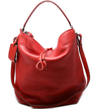 Load image into Gallery viewer, Burberry Canterbury Leather Small Hobo Bag Red
