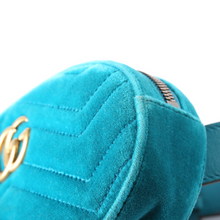 Load image into Gallery viewer, Gucci Marmont Velvet Belt Bag Teal
