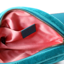 Load image into Gallery viewer, Gucci Marmont Velvet Belt Bag Teal
