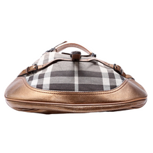 Load image into Gallery viewer, Burberry Brooke Shimmer Check Canvas Hobo Bag Brown
