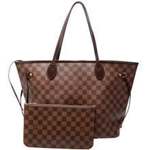 Load image into Gallery viewer, Louis Vuitton Neverfull MM Damier Ebene Canvas Shoulder Bag Brown
