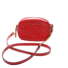 Load image into Gallery viewer, Gucci Marmont leather Mini Camera Bag Red
