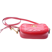 Load image into Gallery viewer, Gucci Marmont leather Mini Camera Bag Red
