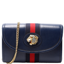 Load image into Gallery viewer, Gucci Rajah Web Leather Mini Bag Navy
