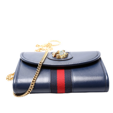 Load image into Gallery viewer, Gucci Rajah Web Leather Mini Bag Navy
