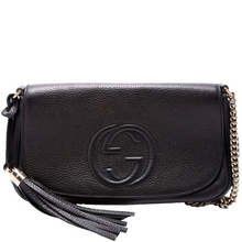 Load image into Gallery viewer, Gucci Soho Chain Xbody Medium Leather Crossbody Bag Black
