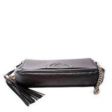 Load image into Gallery viewer, Gucci Soho Chain Xbody Medium Leather Crossbody Bag Black
