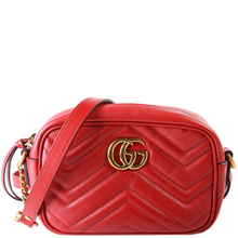Load image into Gallery viewer, Gucci Marmont leather Mini Camera Bag Red

