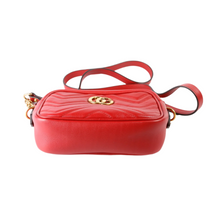 Load image into Gallery viewer, Gucci Marmont leather Mini Camera Bag Red
