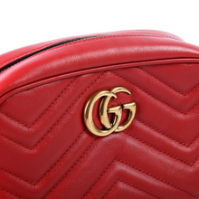 Load image into Gallery viewer, Gucci Marmont leather Mini Camera Bag Red

