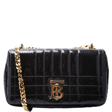 Load image into Gallery viewer, Burberry Lola Small Sequin Quilted Shoulder Bag Black
