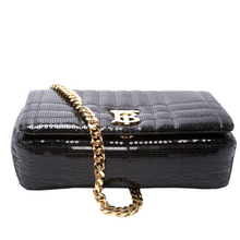 Load image into Gallery viewer, Burberry Lola Small Sequin Quilted Shoulder Bag Black
