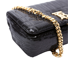 Load image into Gallery viewer, Burberry Lola Small Sequin Quilted Shoulder Bag Black
