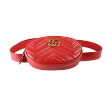 Load image into Gallery viewer, Gucci GG Marmont Leather Belt Bag Red
