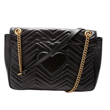 Load image into Gallery viewer, Gucci Marmont Leather Large Shoulder Bag Black
