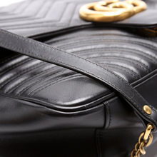 Load image into Gallery viewer, Gucci Marmont Leather Large Shoulder Bag Black

