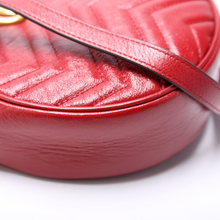 Load image into Gallery viewer, Gucci GG Marmont Mini Round Leather Crossbody Bag Red
