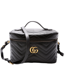 Load image into Gallery viewer, Gucci Marmont Leather Cosmetic Bag Large Black
