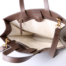 Load image into Gallery viewer, Gucci Soft GG Supreme Embroidered Vertical Tote Bag Tan
