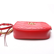 Load image into Gallery viewer, Gucci Marmont Small Leather Crossbody Camera Bag Red
