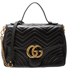 Load image into Gallery viewer, Gucci Maront Leather Top Handle Bag Black
