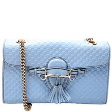 Load image into Gallery viewer, Gucci Microguccissima Leather Medium Emily Chain Shoulder Bag Blue
